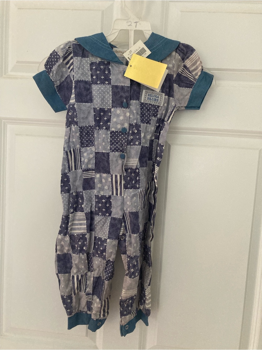 Baby Beluga 2T girls Patchwork Blue’s jumper New with Tags by sears vintage snap